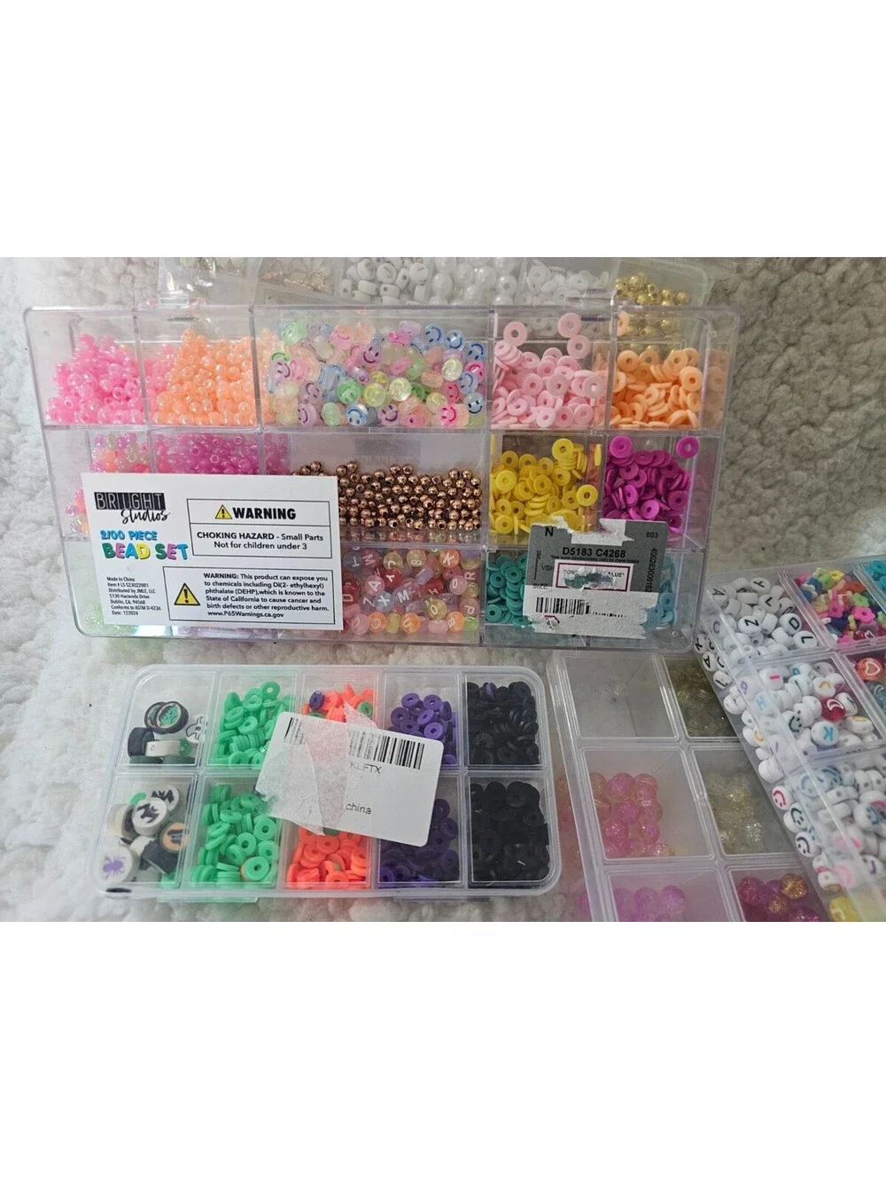 New Opened Box Beads Jewelry Making Lot w/ Storage Box Craft DIY Mixed Beads Kit